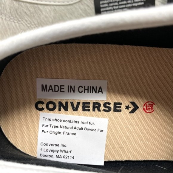 Converse x CLOT Jack Purcell OX Low Faux Fur White Men’s Size Sneakers A00322C - Picture 9 of 10